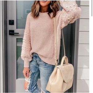 Madewell Bobble Pullover Sweater Avalon Pink xs